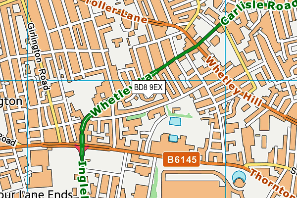 BD8 9EX map - OS VectorMap District (Ordnance Survey)