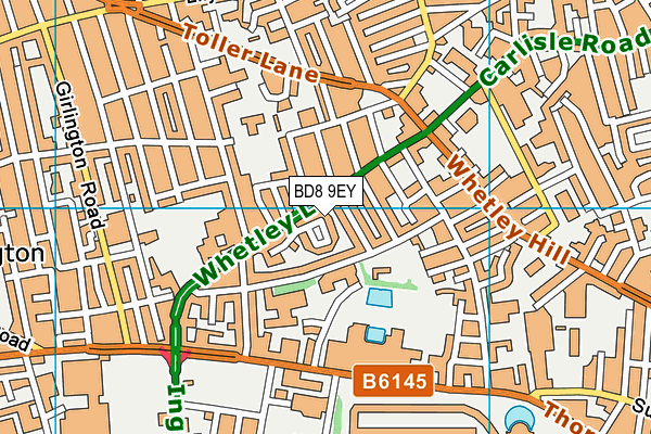 BD8 9EY map - OS VectorMap District (Ordnance Survey)