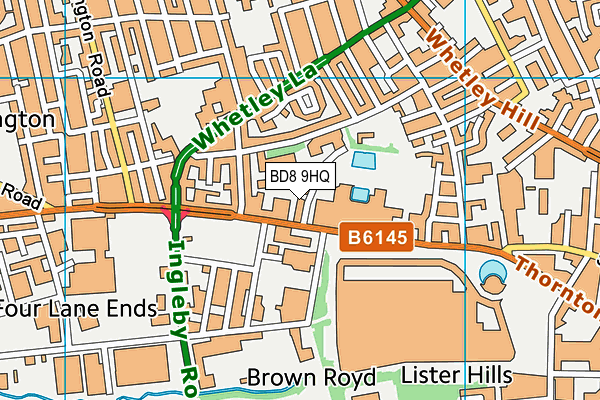 BD8 9HQ map - OS VectorMap District (Ordnance Survey)
