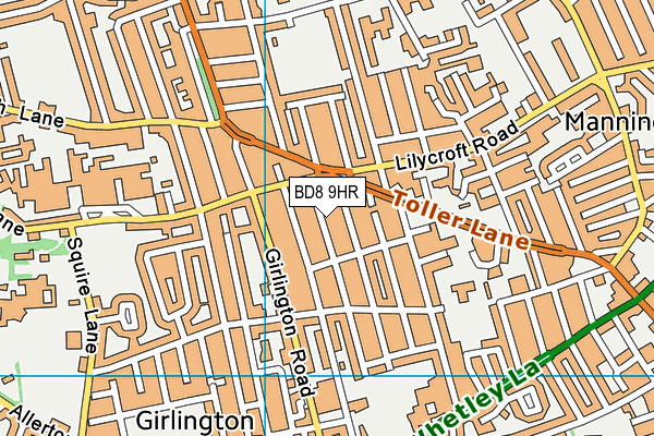 BD8 9HR map - OS VectorMap District (Ordnance Survey)