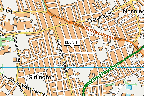 BD8 9HT map - OS VectorMap District (Ordnance Survey)