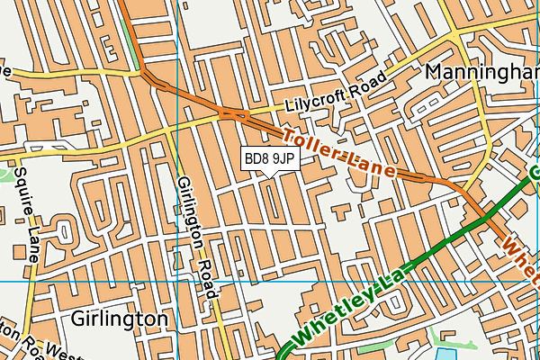 BD8 9JP map - OS VectorMap District (Ordnance Survey)