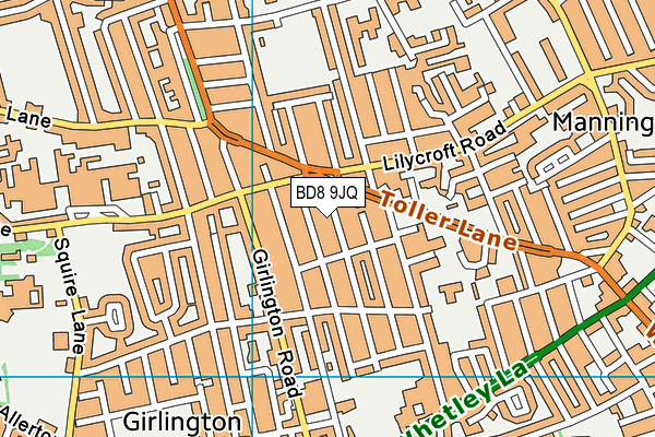 BD8 9JQ map - OS VectorMap District (Ordnance Survey)