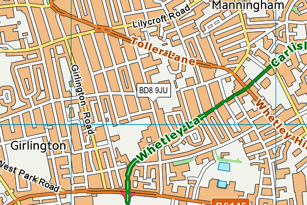 BD8 9JU map - OS VectorMap District (Ordnance Survey)