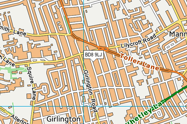 BD8 9LJ map - OS VectorMap District (Ordnance Survey)