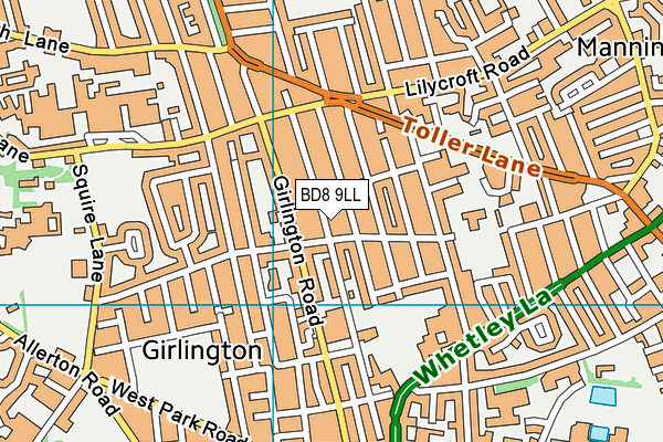 BD8 9LL map - OS VectorMap District (Ordnance Survey)