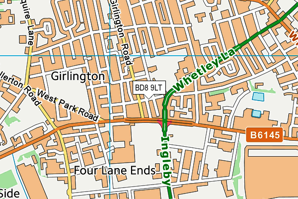 BD8 9LT map - OS VectorMap District (Ordnance Survey)