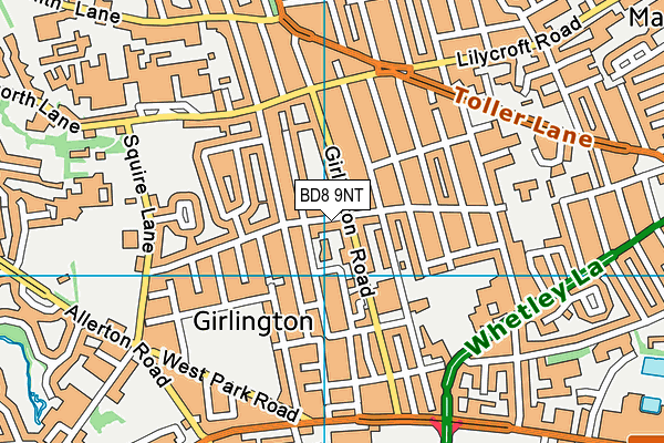 BD8 9NT map - OS VectorMap District (Ordnance Survey)