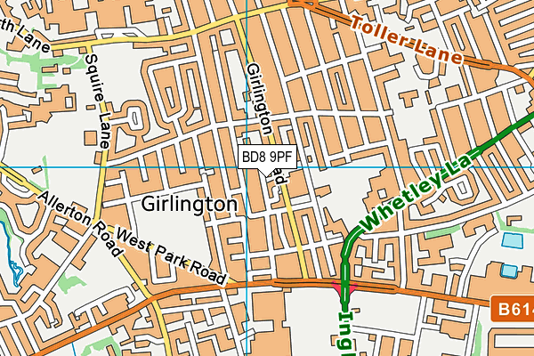 BD8 9PF map - OS VectorMap District (Ordnance Survey)