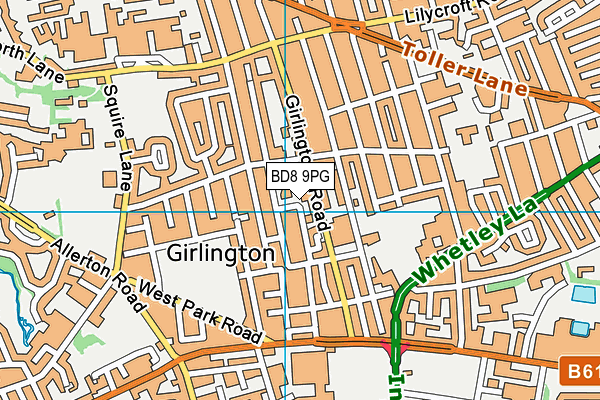 BD8 9PG map - OS VectorMap District (Ordnance Survey)