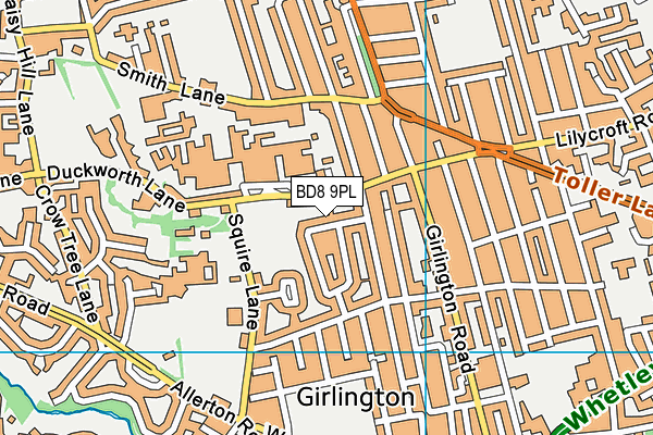 BD8 9PL map - OS VectorMap District (Ordnance Survey)