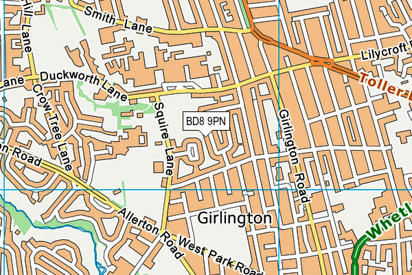 BD8 9PN map - OS VectorMap District (Ordnance Survey)