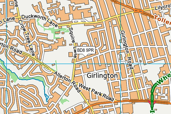 BD8 9PR map - OS VectorMap District (Ordnance Survey)