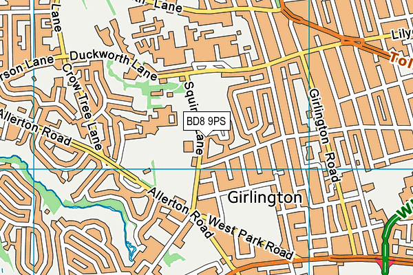 BD8 9PS map - OS VectorMap District (Ordnance Survey)