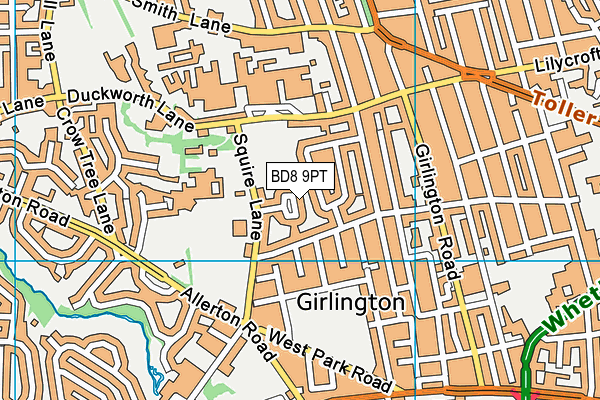 BD8 9PT map - OS VectorMap District (Ordnance Survey)