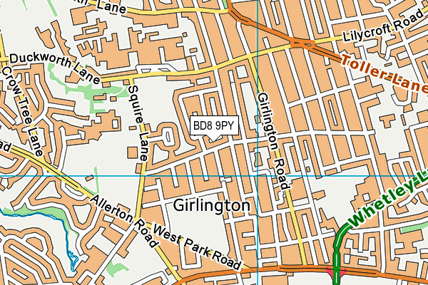 BD8 9PY map - OS VectorMap District (Ordnance Survey)