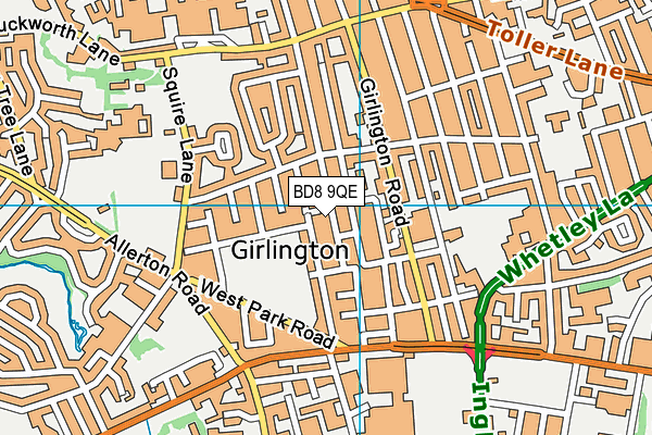 BD8 9QE map - OS VectorMap District (Ordnance Survey)