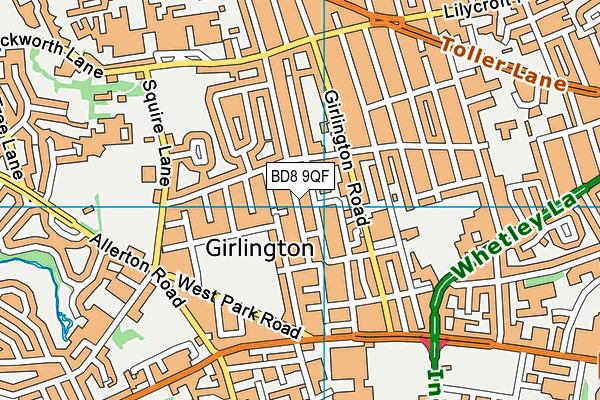 BD8 9QF map - OS VectorMap District (Ordnance Survey)