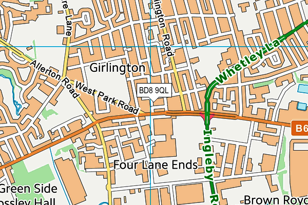 BD8 9QL map - OS VectorMap District (Ordnance Survey)