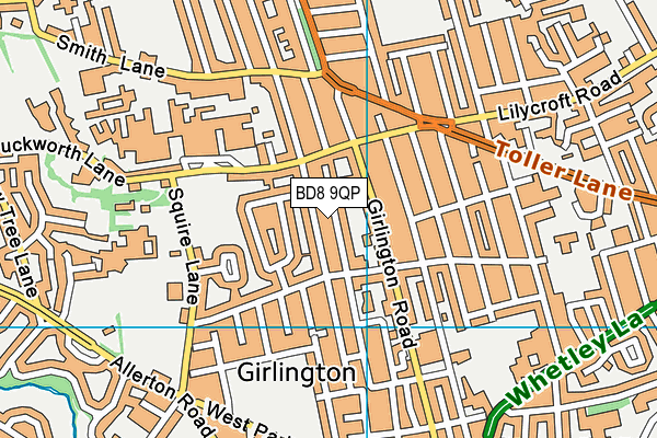 BD8 9QP map - OS VectorMap District (Ordnance Survey)