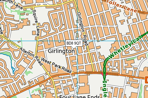 BD8 9QT map - OS VectorMap District (Ordnance Survey)