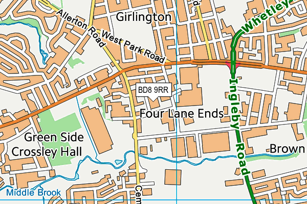 BD8 9RR map - OS VectorMap District (Ordnance Survey)