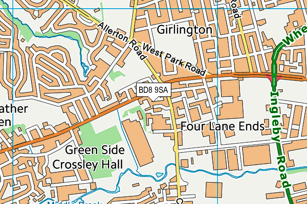 BD8 9SA map - OS VectorMap District (Ordnance Survey)