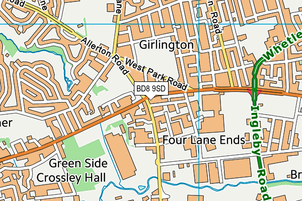 BD8 9SD map - OS VectorMap District (Ordnance Survey)