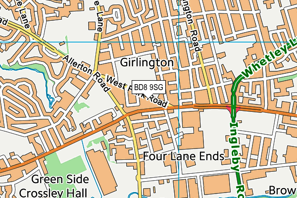 West Park (Girlington) map (BD8 9SG) - OS VectorMap District (Ordnance Survey)