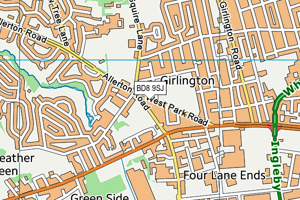 BD8 9SJ map - OS VectorMap District (Ordnance Survey)