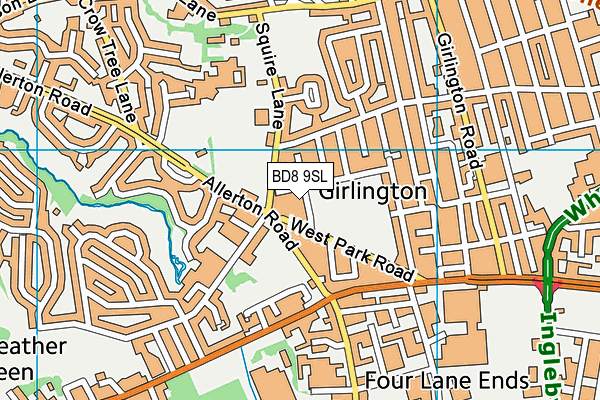 BD8 9SL map - OS VectorMap District (Ordnance Survey)