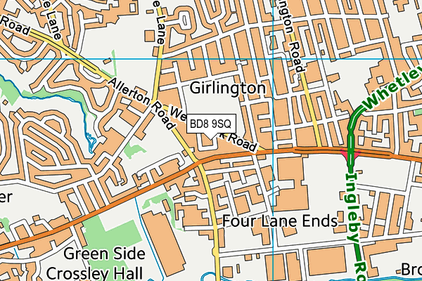 BD8 9SQ map - OS VectorMap District (Ordnance Survey)