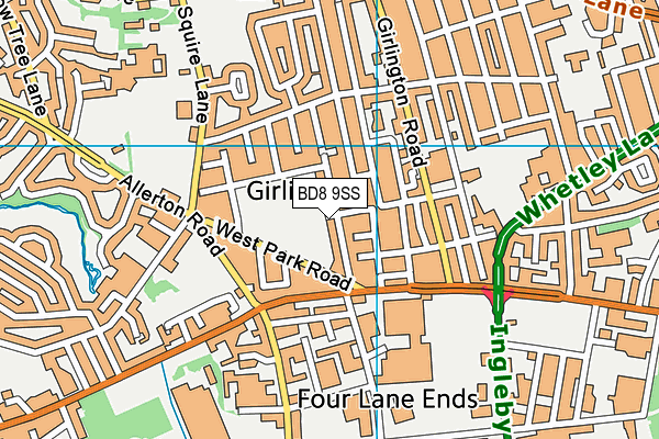 BD8 9SS map - OS VectorMap District (Ordnance Survey)