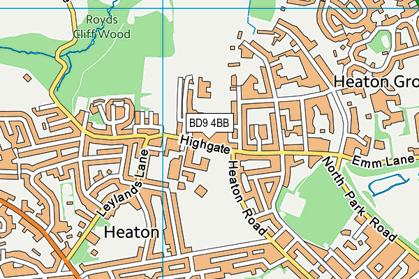 BD9 4BB map - OS VectorMap District (Ordnance Survey)