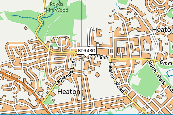 BD9 4BG map - OS VectorMap District (Ordnance Survey)