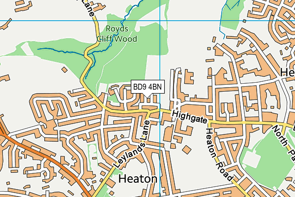 BD9 4BN map - OS VectorMap District (Ordnance Survey)