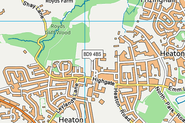 BD9 4BS map - OS VectorMap District (Ordnance Survey)