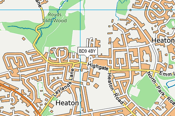 BD9 4BY map - OS VectorMap District (Ordnance Survey)