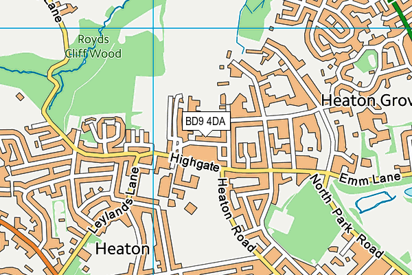 BD9 4DA map - OS VectorMap District (Ordnance Survey)