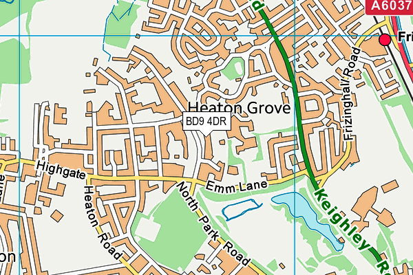 BD9 4DR map - OS VectorMap District (Ordnance Survey)