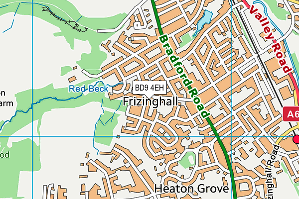 BD9 4EH map - OS VectorMap District (Ordnance Survey)