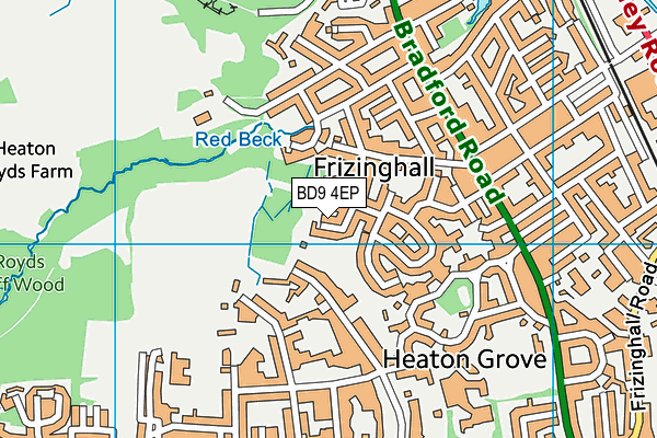 BD9 4EP map - OS VectorMap District (Ordnance Survey)