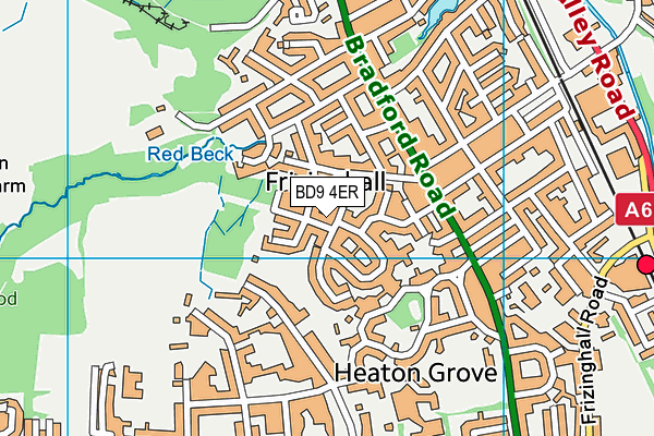 BD9 4ER map - OS VectorMap District (Ordnance Survey)