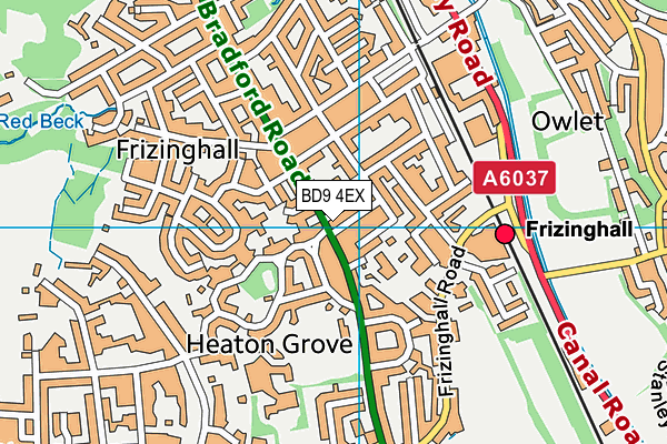 BD9 4EX map - OS VectorMap District (Ordnance Survey)