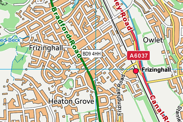 BD9 4HH map - OS VectorMap District (Ordnance Survey)