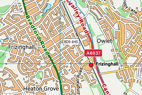 BD9 4HS map - OS VectorMap District (Ordnance Survey)