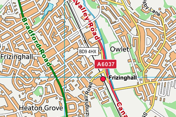Frizinghall Community Centre Association (Closed) map (BD9 4HX) - OS VectorMap District (Ordnance Survey)