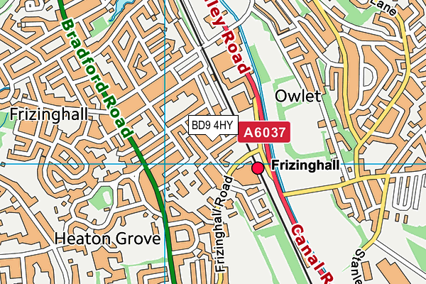 BD9 4HY map - OS VectorMap District (Ordnance Survey)