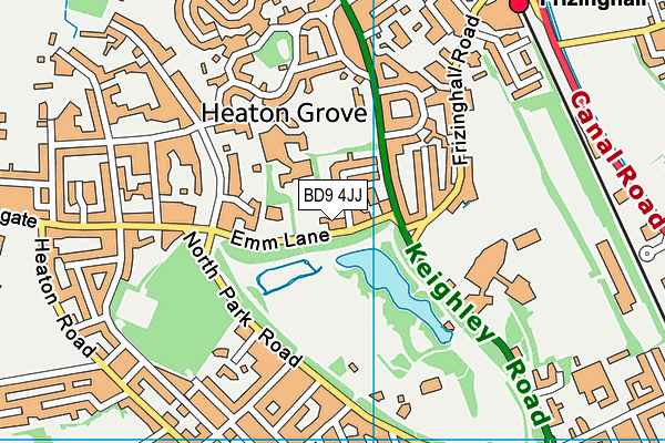 BD9 4JJ map - OS VectorMap District (Ordnance Survey)