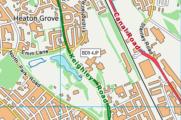 Bradford Grammar School map (BD9 4JP) - OS VectorMap District (Ordnance Survey)